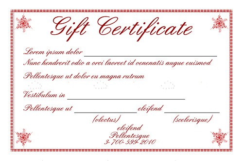 Gift Certificate Text Sample Master Of Template Document